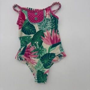MATILDA JANE Swimsuit Size 2 Green Pink Floral